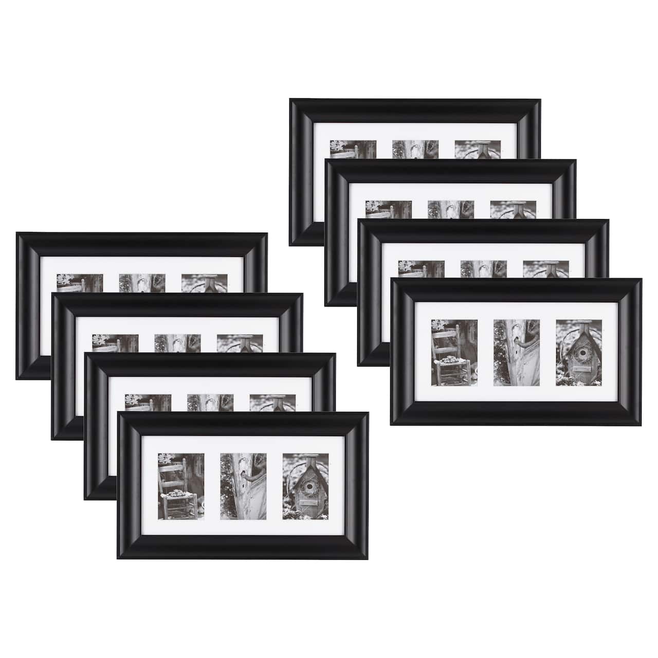 8 Pack: Black 10" x 20" 3 Opening Gallery Frame by Studio Décor®